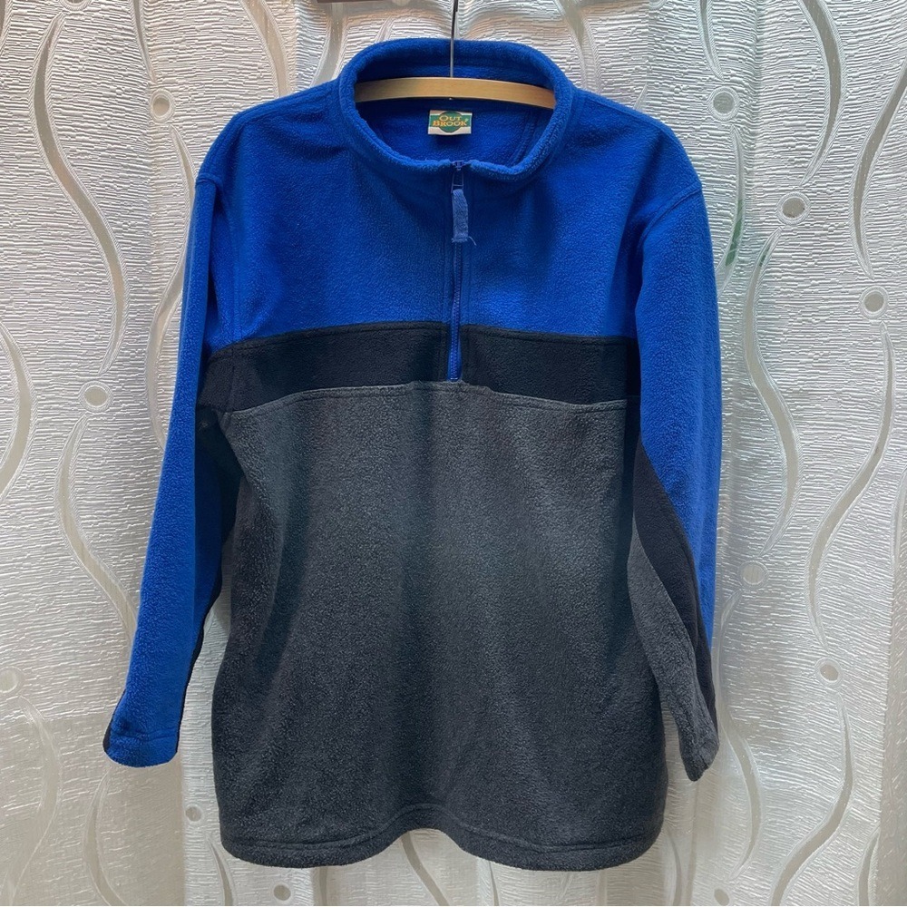 OUTBROOK Fleece 1/4 Zip Pullover‎ Jacket Blue Gray Colorblock Size